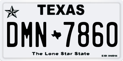 TX license plate DMN7860