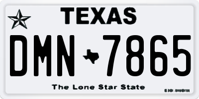 TX license plate DMN7865