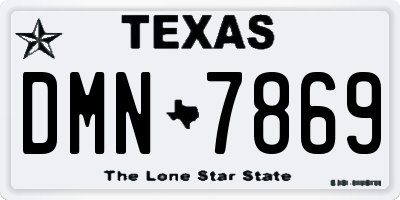TX license plate DMN7869