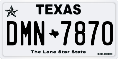 TX license plate DMN7870