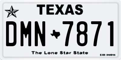 TX license plate DMN7871
