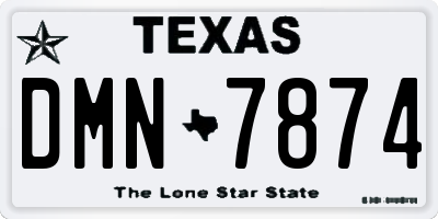 TX license plate DMN7874