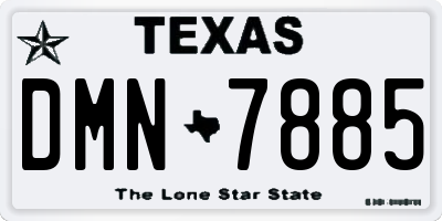 TX license plate DMN7885