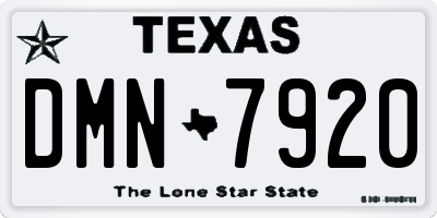 TX license plate DMN7920