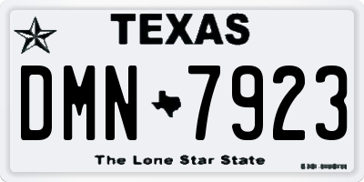 TX license plate DMN7923