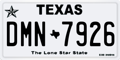 TX license plate DMN7926