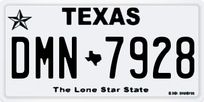 TX license plate DMN7928