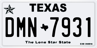 TX license plate DMN7931