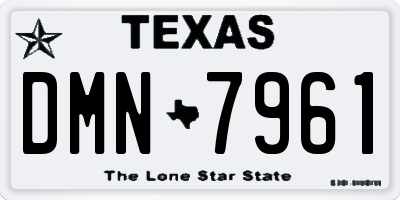 TX license plate DMN7961
