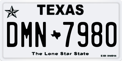 TX license plate DMN7980