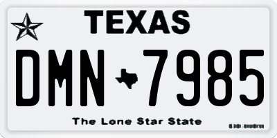 TX license plate DMN7985