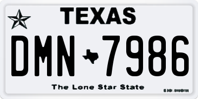 TX license plate DMN7986