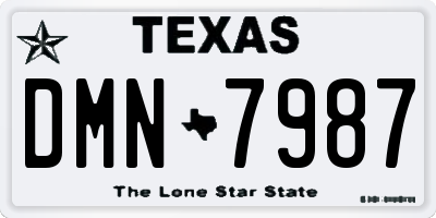 TX license plate DMN7987