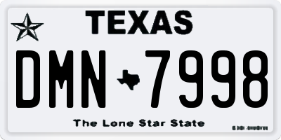 TX license plate DMN7998