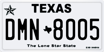 TX license plate DMN8005