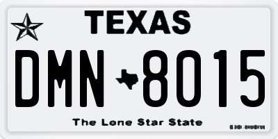 TX license plate DMN8015