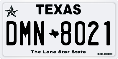 TX license plate DMN8021