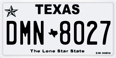 TX license plate DMN8027