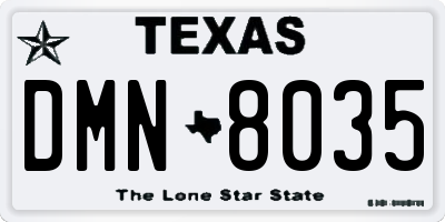 TX license plate DMN8035