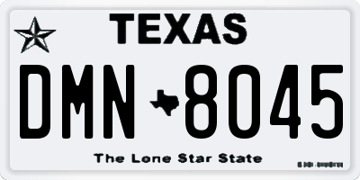 TX license plate DMN8045