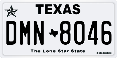 TX license plate DMN8046
