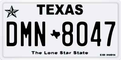 TX license plate DMN8047