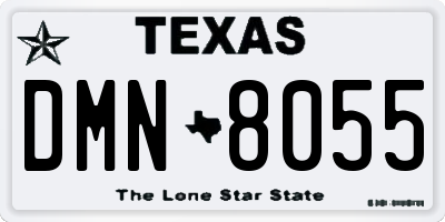 TX license plate DMN8055