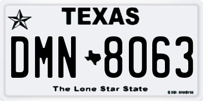 TX license plate DMN8063