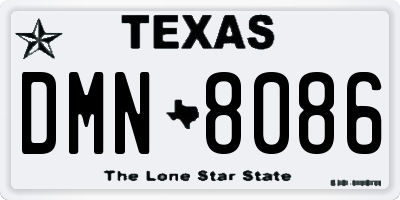 TX license plate DMN8086