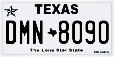 TX license plate DMN8090
