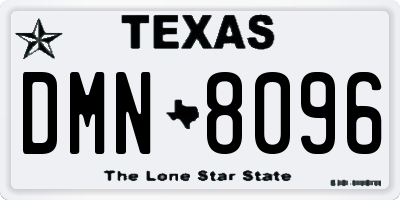 TX license plate DMN8096