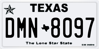 TX license plate DMN8097