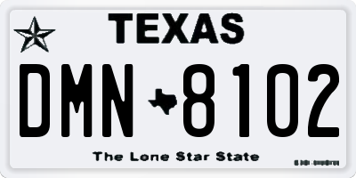 TX license plate DMN8102