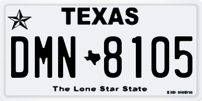 TX license plate DMN8105