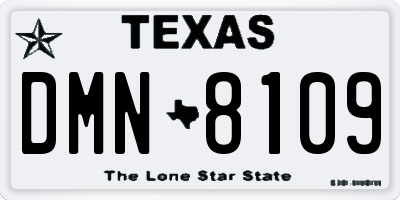 TX license plate DMN8109