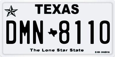 TX license plate DMN8110