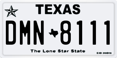 TX license plate DMN8111
