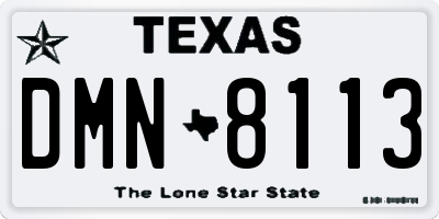 TX license plate DMN8113
