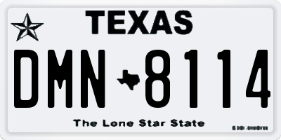 TX license plate DMN8114