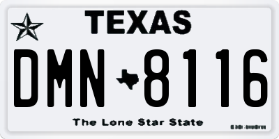TX license plate DMN8116