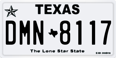 TX license plate DMN8117