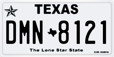 TX license plate DMN8121