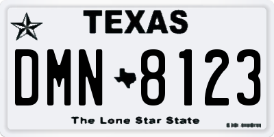 TX license plate DMN8123