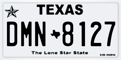 TX license plate DMN8127