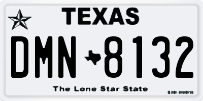 TX license plate DMN8132