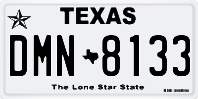 TX license plate DMN8133