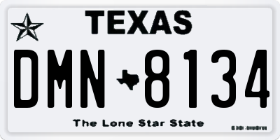 TX license plate DMN8134