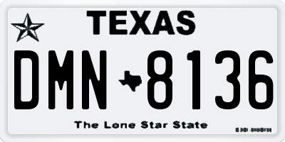 TX license plate DMN8136