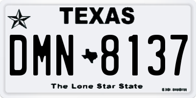 TX license plate DMN8137