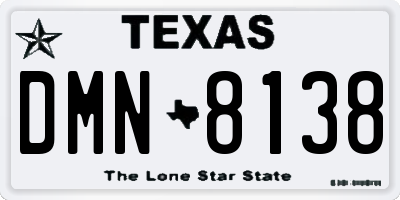 TX license plate DMN8138